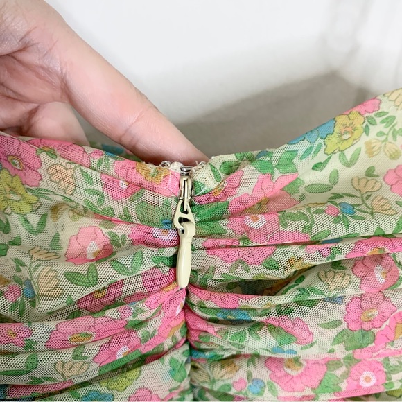 House of CB Ella Ruched Organza Mesh Mini Dress *Vintage Floral* - Picture 11 of 15